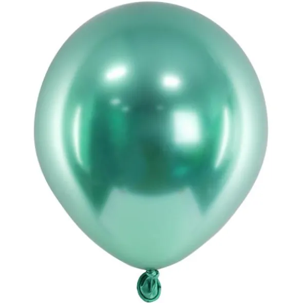 Glansiga Miniballonger Grön 50-pack