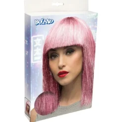 Glitterperuk Rosa
