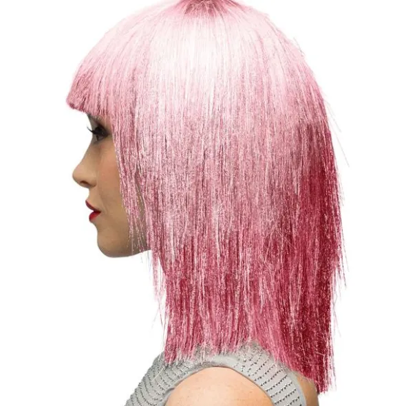Glitterperuk Rosa