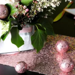 Glittriga Dekorationskulor Roseguld