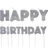 Glittriga Happy Birthday Tårtljus Silver