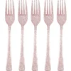 Glittriga Plastgafflar Rosa 18-pack