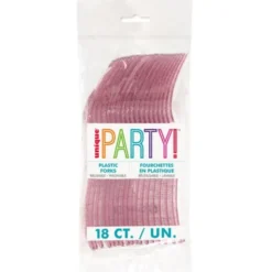 Glittriga Plastgafflar Rosa 18-pack