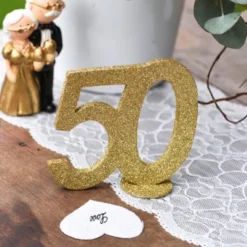 Glittrig 50 Års Bordsdekoration Guld