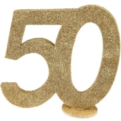 Glittrig 50 Års Bordsdekoration Guld