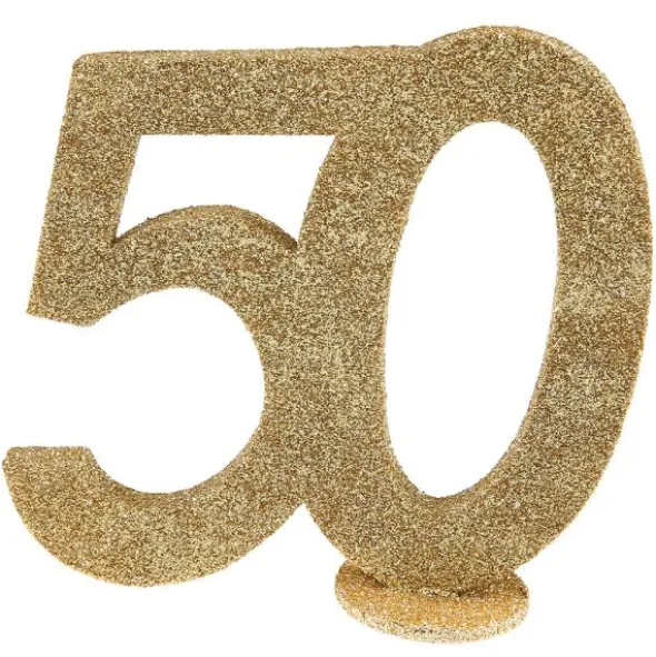 Glittrig 50 Års Bordsdekoration Guld