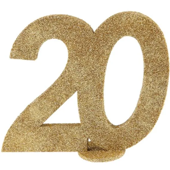 Glittrig 20 Års Dekoration Guld