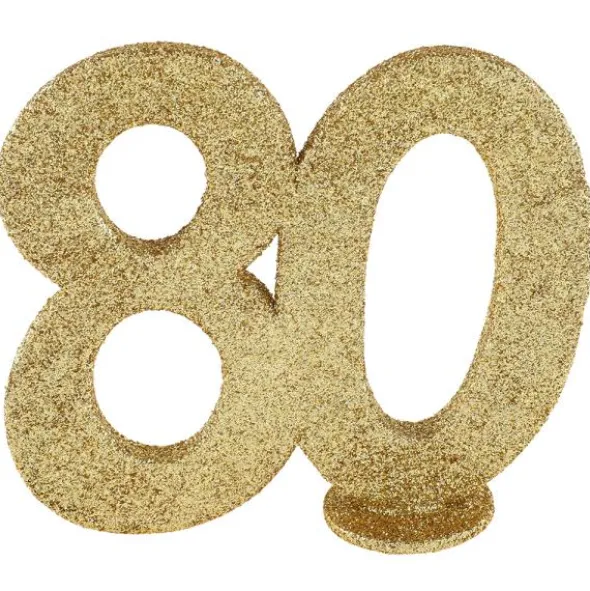 Glittrig 80 Års Dekoration Guld