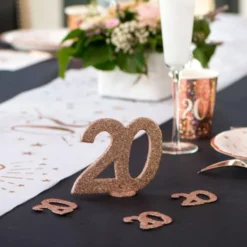 Glittrig 20 Års Dekoration Roseguld