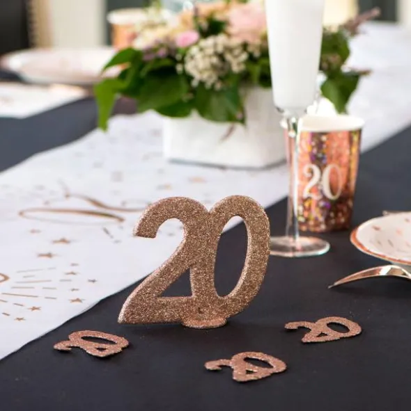 Glittrig 20 Års Dekoration Roseguld