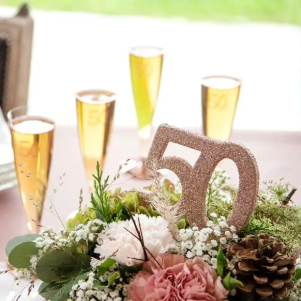 Glittrig 50 Års Dekoration Roseguld