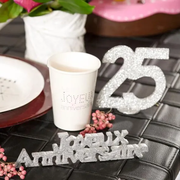 Glittrig 20 Års Dekoration Silver