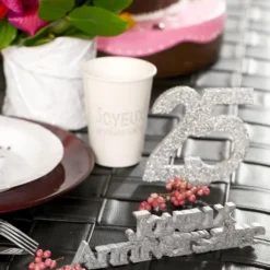 Glittrig 20 Års Dekoration Silver
