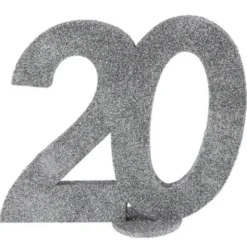 Glittrig 20 Års Dekoration Silver