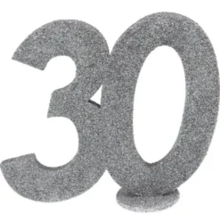 Glittrig 30 Års Dekoration Silver