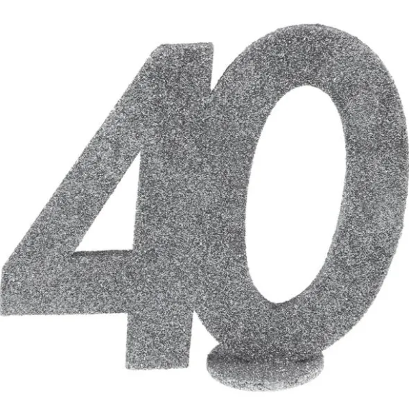 Glittrig 40 Års Dekoration Silver