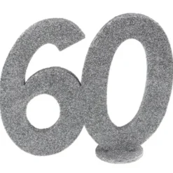 Glittrig 60 Års Dekoration Silver