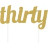 Glittrig Tårtdekoration Thirty Guld