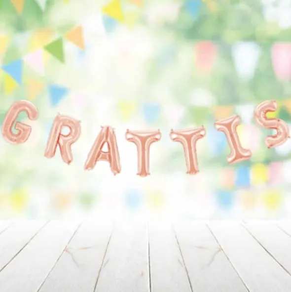 Grattis Bokstavsballonger Roseguld