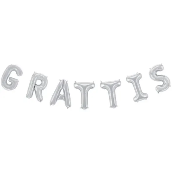 Grattis Bokstavsballonger Silver