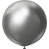 Grå Stora Chrome Latexballonger Space Grey (2-pack)