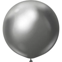 Grå Stora Chrome Latexballonger Space Grey (2-pack)