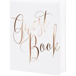 Gästbok Guest Book Vit och Roséguld