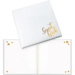 Gästbok Vit & Guld