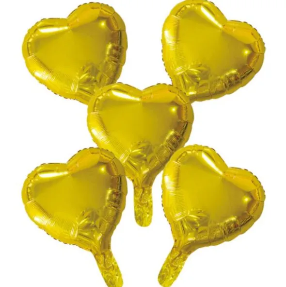 Guld Hjärtballonger Folie 5-pack