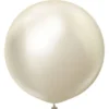 Guldiga Gigantiska Chrome Latexballonger White Gold 2-pack