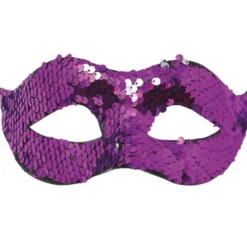 Halvmask med Paljetter Lila