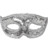 Halvmask med Paljetter Silver