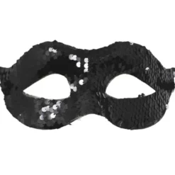 Halvmask med Paljetter Svart