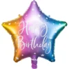 Happy B'day Folieballong Stjärna Pastell