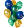 Happy Birthday Ballonger Golden Emerald