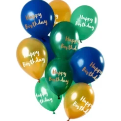 Happy Birthday Ballonger Golden Emerald