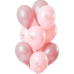 Happy Birthday Ballonger Ljusrosa & Rosa