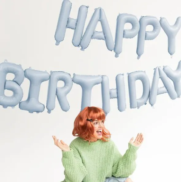Happy Birthday Ballonggirlang Blå