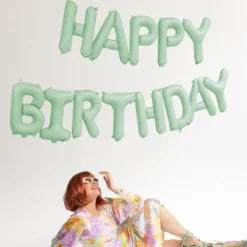 Happy Birthday Ballonggirlang Grön