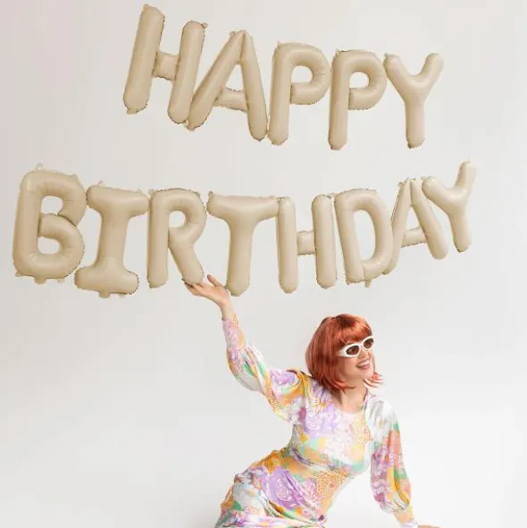 Happy Birthday Ballonggirlang Beige