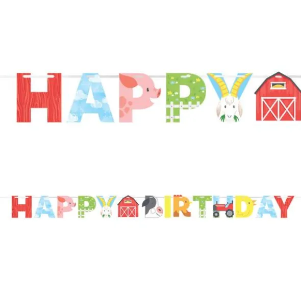 Happy Birthday Banderoll Bondgård