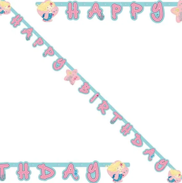 Happy Birthday Banderoll Sjöjungfru