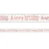Happy Birthday Banderoll Vit & Roséguld
