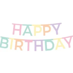 Happy Birthday Bokstavsgirlang Ljus Pastell