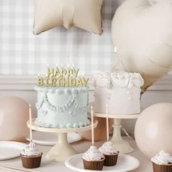 Happy Birthday Bokstavsljus Guld