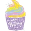 Happy Birthday Cupcake Ballong Holografisk