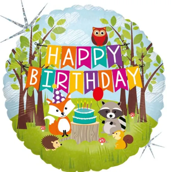 Happy Birthday Folieballong Skogsdjur
