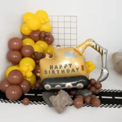 Happy Birthday Folieballong Grävmaskin