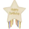 Happy Birthday Folieballong Stjärna med Fransar