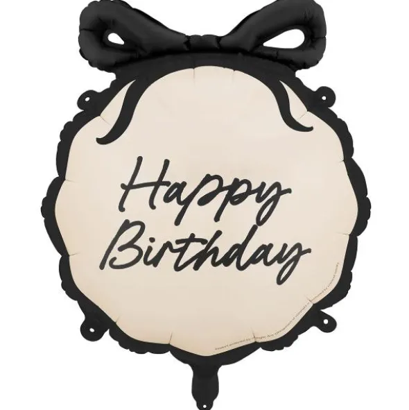 Happy Birthday Folieballong med Rosett 47,5 x 45 cm